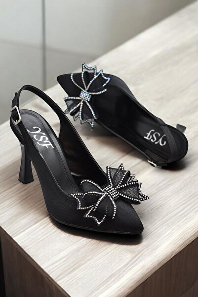 ISPARTALILAR 6513 Bow Stone 9cm Pantofi de damă cu toc înalt Rochie de seară ...