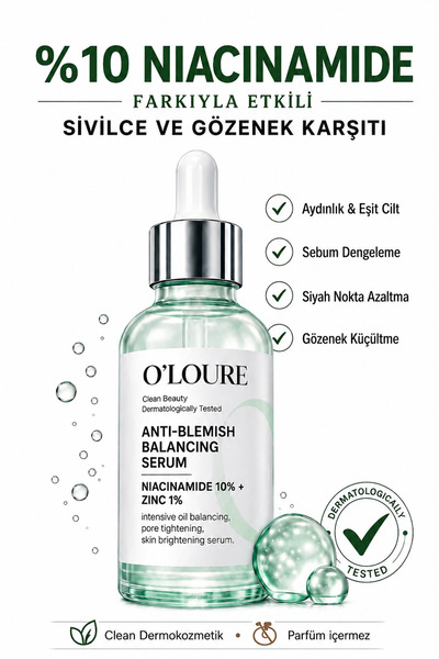 o'loure beauty Niacinamide %10 Serum , Leke Karşıtı, Gözenek Sıkılaştırıcı Se...