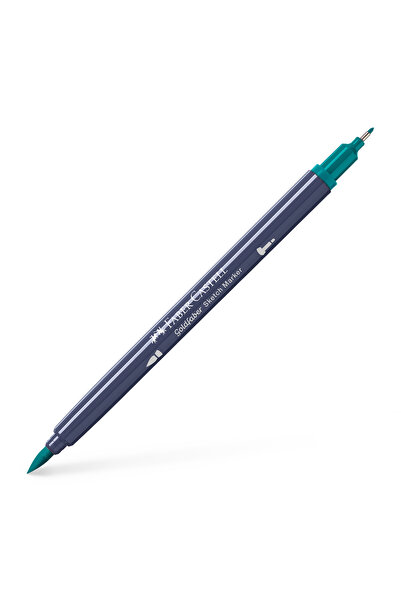 Faber Castell Marker pentru schițe cu 2 vârfuri, Verde Cobalt Închis 313, GOL...