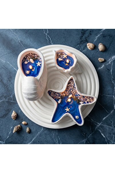 Deep Blue Ritual Candle Set – Sea Breezy Decorative Set of 4