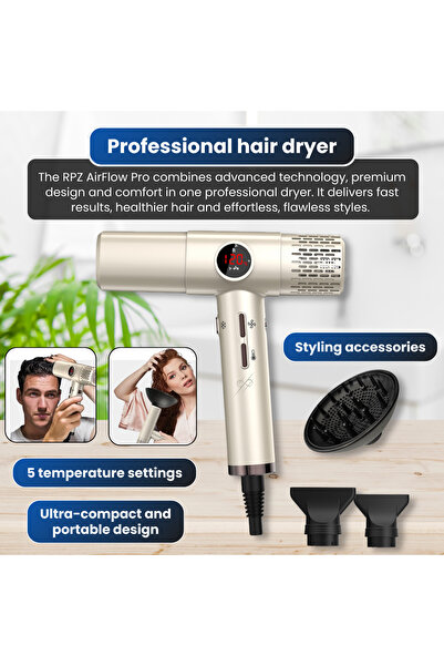 RAPAZ TREND RPZ Επαγγελματικό πιστολάκι μαλλιών AirFlow PRO της Rapaz, γρήγορ...