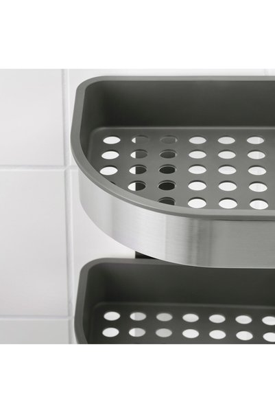 IKEA Brogrund Shower Basket, Stainless, Steel, 19X58 cm