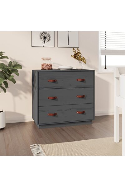 Concept Servantă, gri, 80x40x75 cm, lemn masiv de pin