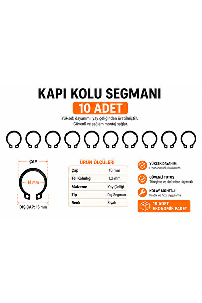 ASPAR Κυκλικός δακτύλιος λαβής πόρτας 10 τεμάχια