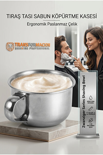 Transformacion Paslanmaz Çelik Tıraş Tası Sabun Köpürtme Kasesi 717299