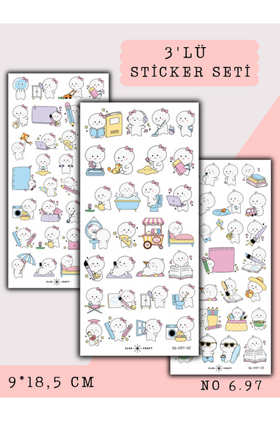 Else Craft 3'lü Mini Doodle Mood Günlük İşler Rutinler Temalı Sticker 6.97 - ...