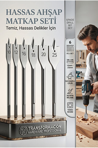Transformacion 6'lı Yaprak Matkap Ucu Seti - Ahşap Plastik Panç Delme Uçları ...