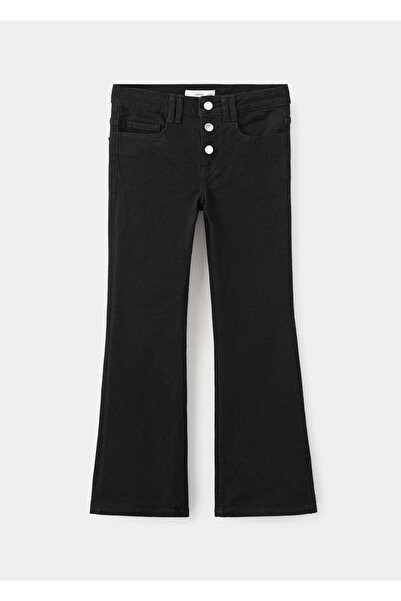MANGO Kids Düğmeli flared jean pantolon
