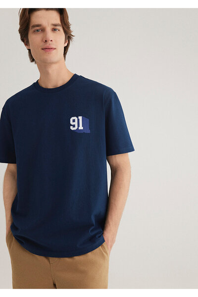 Mavi Tricou Denim Generation cu imprimeu, albastru marin, croială lejeră / cr...