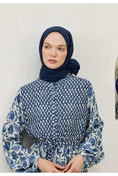 Freshscarfs Vual Crash Şal Koyu Mavi