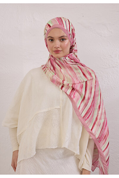 Freshscarfs Deia Desen Rami Şal Pembe