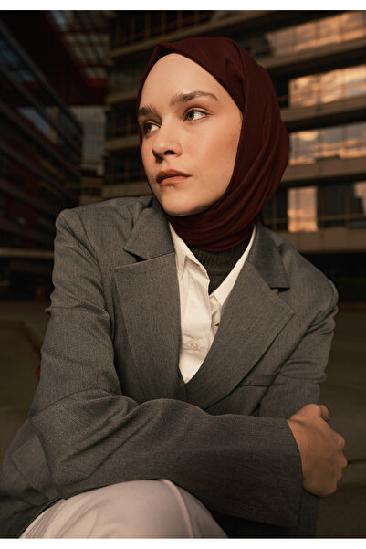 Freshscarfs İnce Pamuk Vual Şal Bordo