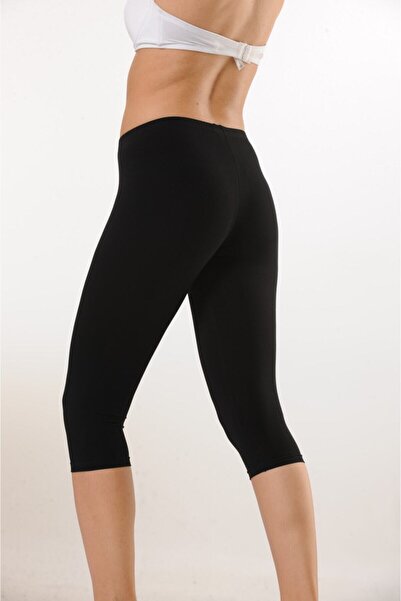 Hmd 3-Piece Women's Cotton Black Knee-Length Capri Leggings & Comfortable Tex...