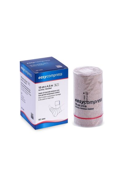 Easy Compress Kısa Germe Bandajı, Lenfödem Bandajı, Kompresyon Bandajı 10cmx4...