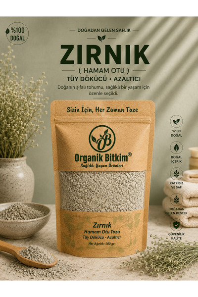 OB Organik Bitkim Zırnık (HAMAM OTU) Tüy Dökücü - Azaltıcı 500 gr
