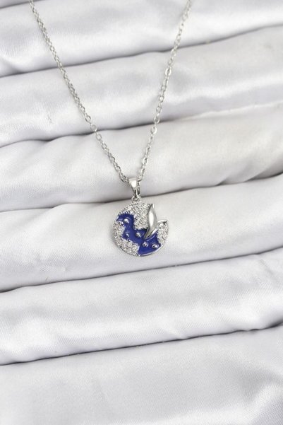 Toptan Bulurum 316L Steel Chain Silver Color Night Model Zircon Stone Women's...