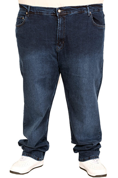 ModeXL Modne męskie spodnie jeansowe w dużym rozmiarze XL 21920 Granatowe