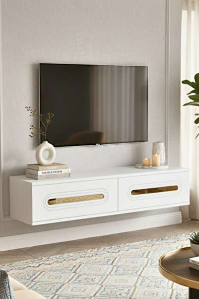 cnyr TDA1220BG - RANY120 DUVARA MONTAJ TV STAND, TV RAFI, TV SEHPASI BEYAZ - ...