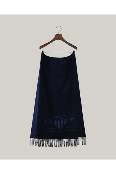 Gant Unisex Lacivert Logolu Atkı