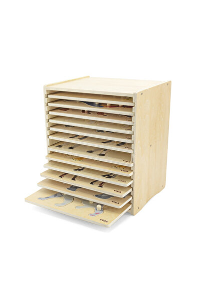 Viga Set 12 puzzle-uri Montessori cu raft de depozitare,
