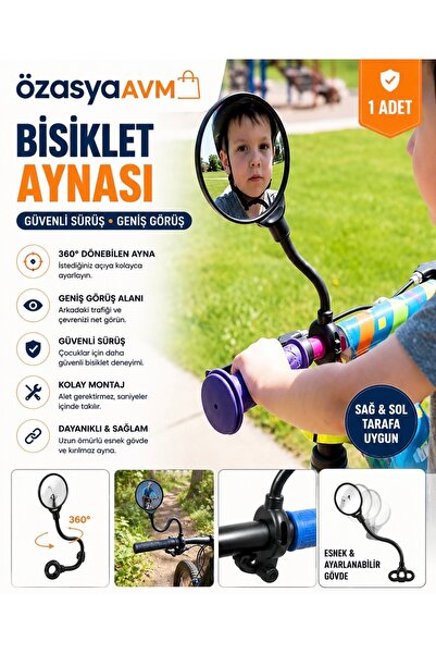 Özasya AVM 360° Ayarlanabilir Bisiklet Dikiz Aynası – Geniş Açılı Dışbükey Gi...