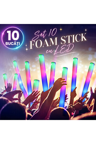 PROCART Set de 10 baghete LED - lungime 46 cm pentru petreceri Galben