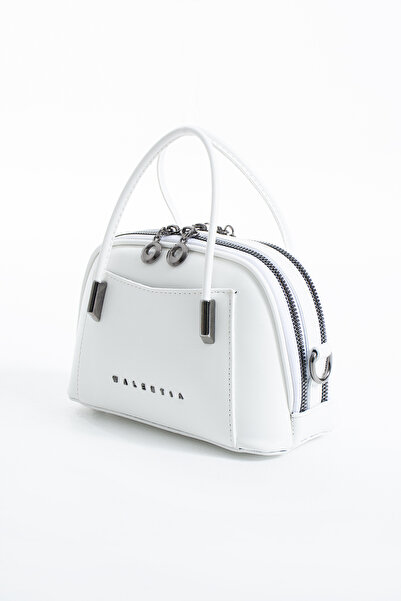 DEV 3 ADAM Geantă de umăr și crossbody albă, cu două compartimente, elegantă ...