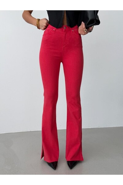 HerTon Women's High Waist Slit Spanish Flare Pants
