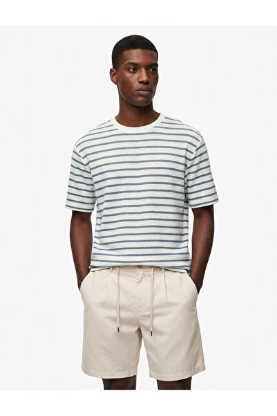 Koton Crew Neck Regular Fit Short Sleeve Striped T-Shirt
