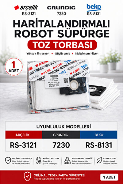 ÖZ BEYAZ EŞYA _GRUNDİG -VCR-7230 Robot Süpürge Toz Torbası