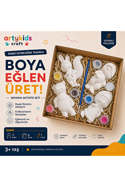 ArtyKids Craft Taş Tozu Boyama Kiti // Sevimli Ayı ile Kız // Aile - Çocuk Ak...