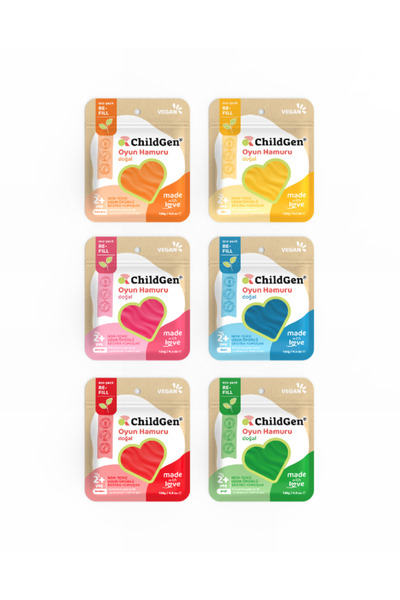 ChildGen عجينة اللعب الطبيعية - مجموعة 6 باستيل 6 × 125 جرام حزمة خرطوشة مفرغ...