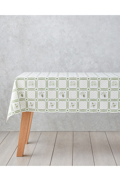 English Home Botanical Garden Cotton Tablecloth 150X200 cm White - Green