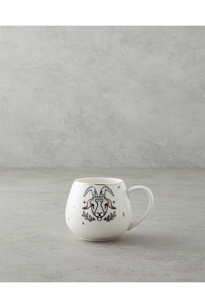 English Home Capricornus New Bone China Kupa 325 ml Siyah-Beyaz-Gold