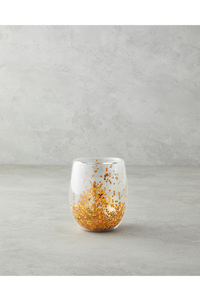 English Home Shimmer Borosilikat Çift Cidarlı Bardak 400 ml Gold
