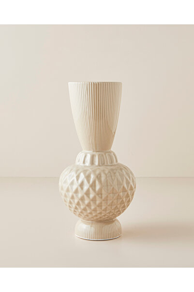 English Home Karla Porselen Vazo 26 cm Bej