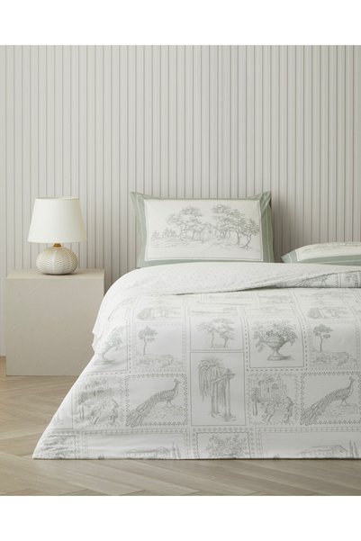 English Home Pastoral Patch Cotton Sheet Double Duvet Cover Set 200X220 cm Green