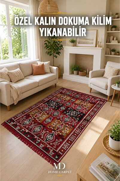 mdhomecarpet Türkiye Şark Köşesi Halısı - Otantik Kilim Desenli, Doğal Dokulu...