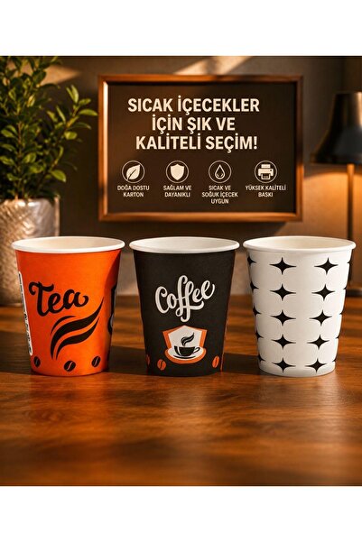 Yelken Cup 7oz Karton Bardak 3000 Adet Koli Yıldız Desenli