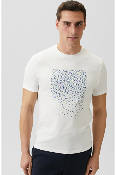Network Beyaz Mini Harf Baskılı T-shirt