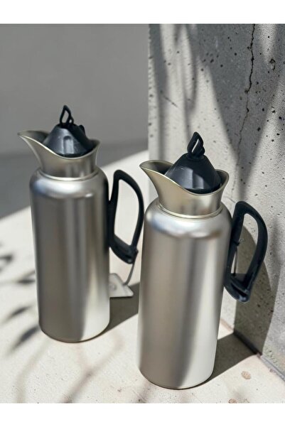 sahal aloula Luxury Thermo Set for Shahi and Coffee - Matt Silver with Black ...