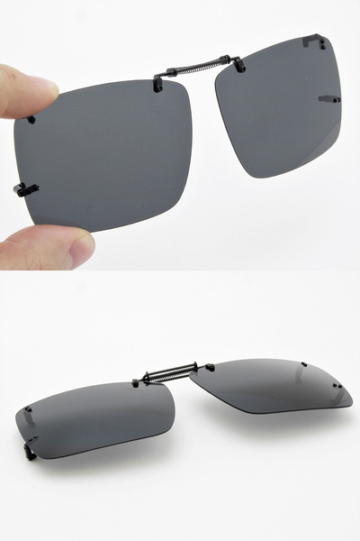 Takı Dükkanı Large Size Polarized Spring Sunglasses Clip with Carrying Case G...