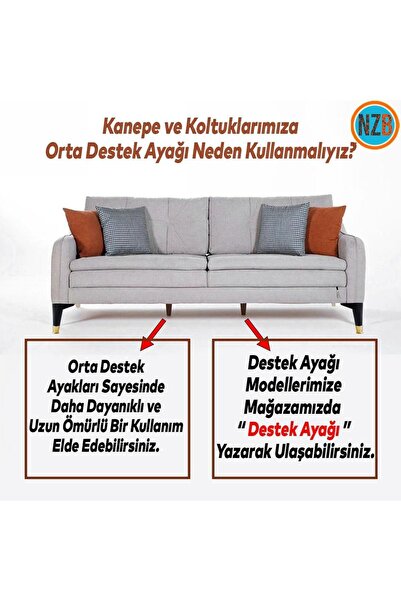 NZB Mobilya Takımı Çekyat Kanepe Komidin Sehpa TV Ünitesi Koltuk Ayağı 15 cm Siyah Altın Baza Ayak