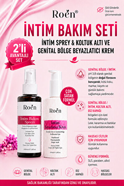 Roen Genital Bakım Seti, pH Dengel İntim Sprey& Koltuk Altı ve Genital Bölge ...