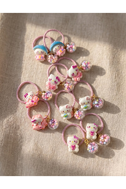 Toka Sepetim Hello Kittyli Sallantılı Lastik Toka 1 Çift