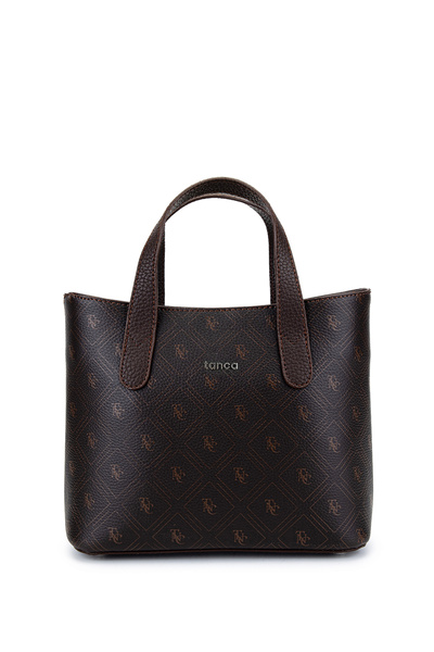 Tamer Tanca Women's Faux Leather Brown Pattern Handbag
