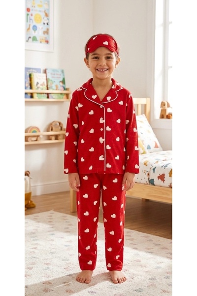 ALİŞ KİDS Set de pijamale pentru fete din bumbac din piele intoarsa cu model ...