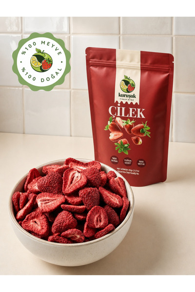 KURUŞUK Freeze Dried Çilek - Dondurularak Kurutulmuş Meyve Kurusu İlave Şeker...