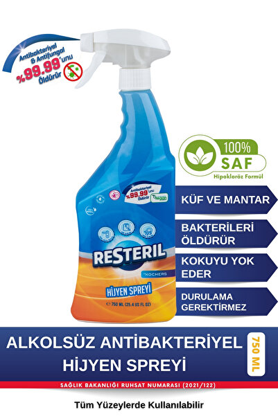 Resteril Buzdolabı Koku Giderici Küf Temizleyici Spreyi Durulanmayan Buzdolab...