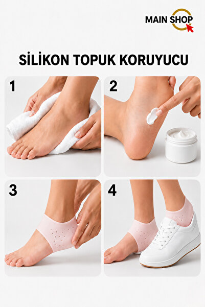 MAİN SHOP Silikon Topuk Gömleği Dikeni Bunyon Çatlak Koruyucu Bandaj Ortopedi...
